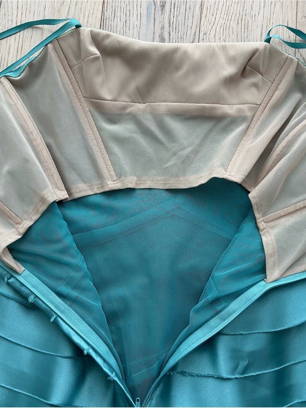 BCBGMaxAzria Teal Strapless Dress - Picture 4 of 7